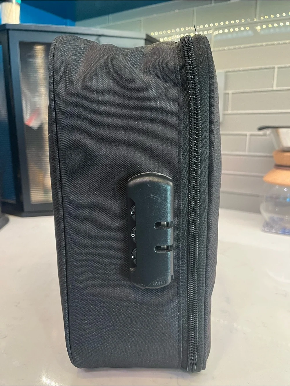 Document Storage Organizer Bag with Safe Code Lock - Black
